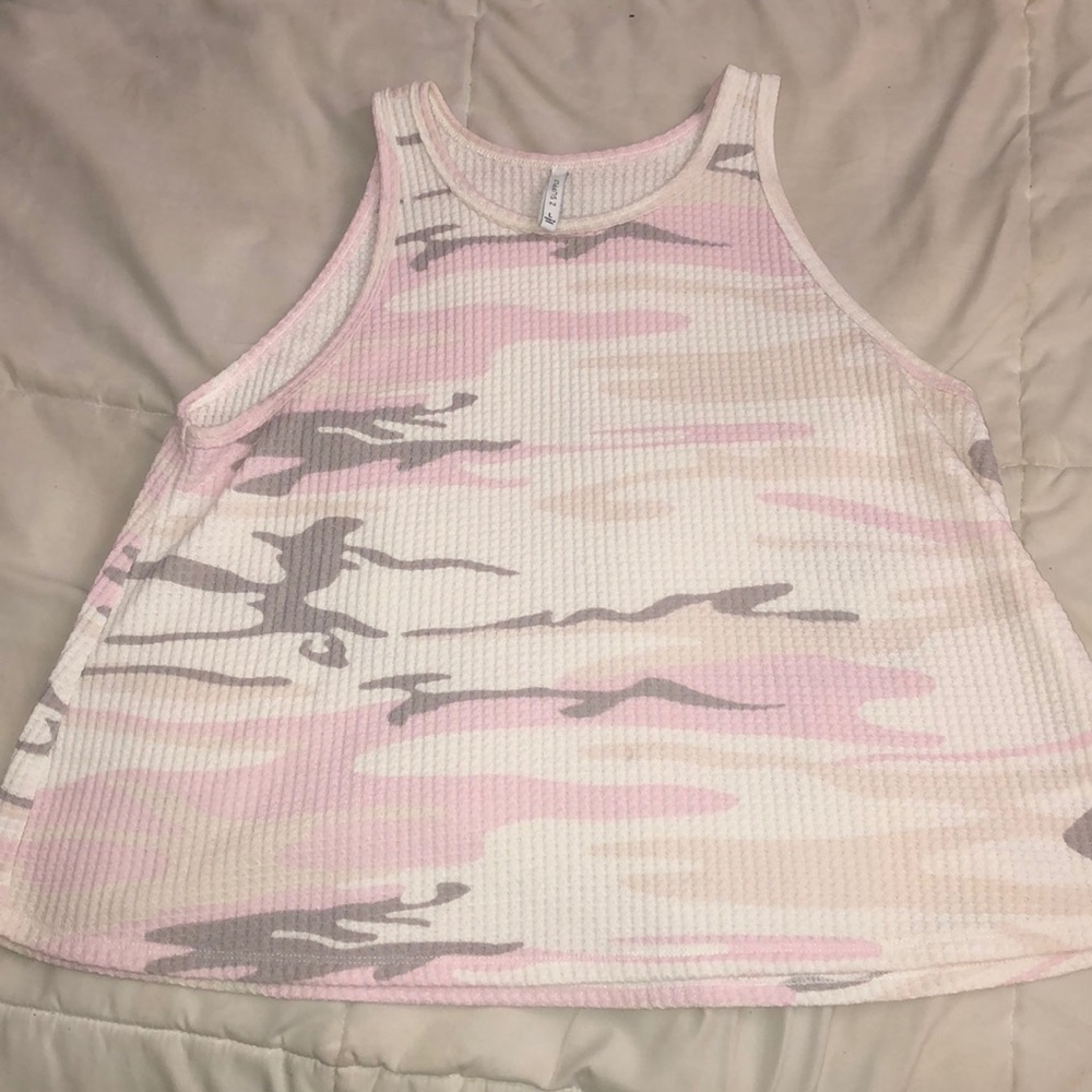 Z Supply Pink Camo Tank Top